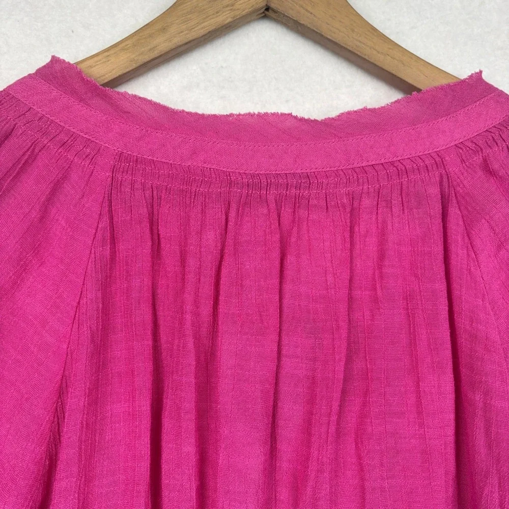 Counterparts Peasant Top Womens XL Crochet Trim Tie Neck Boho Festival